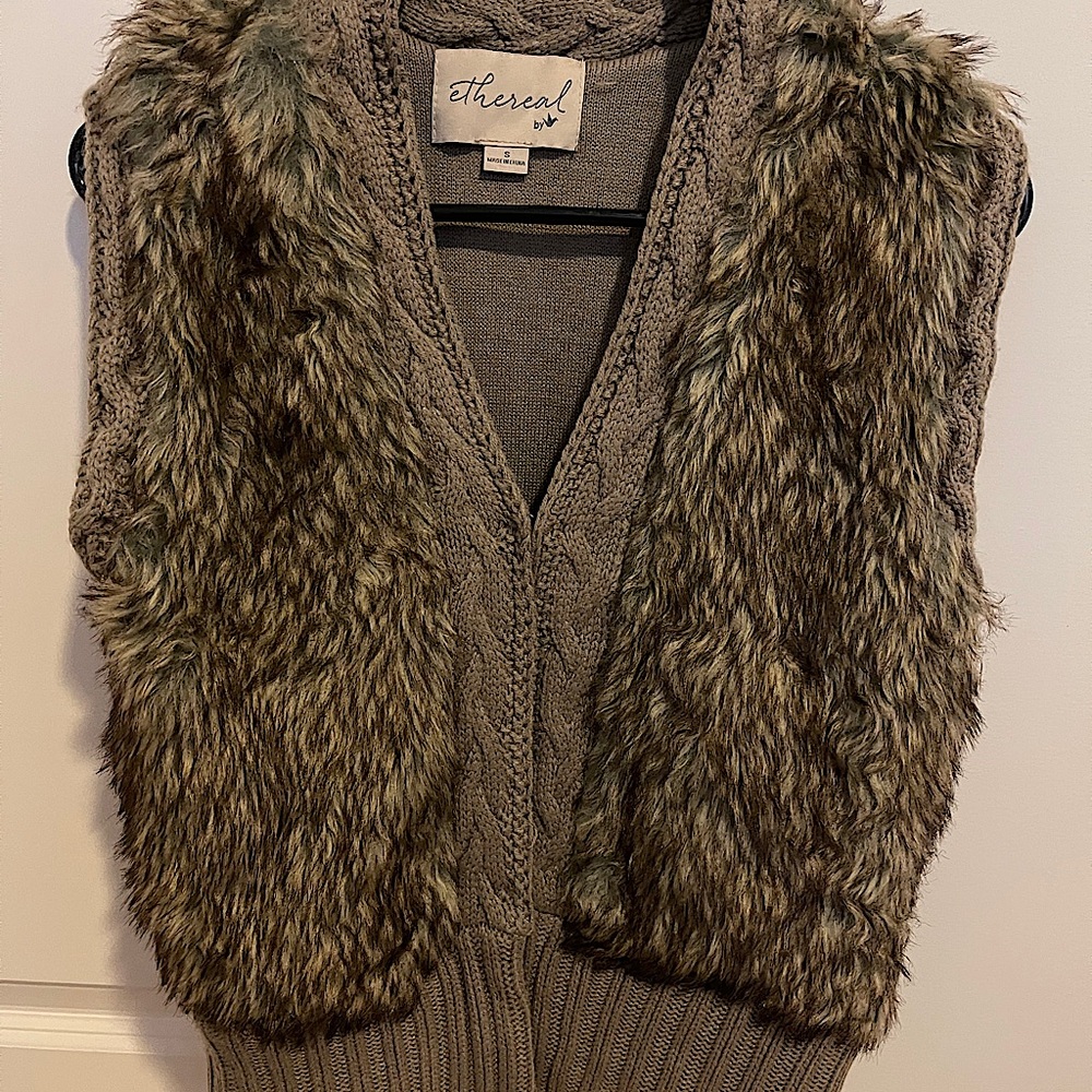 Paper Crane faux fur vest